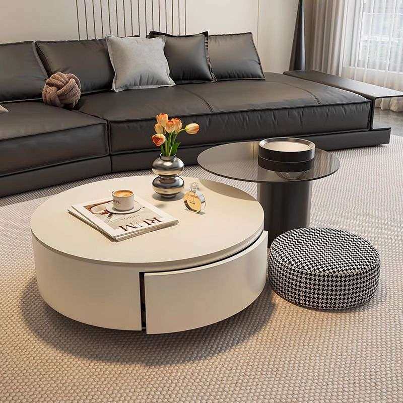 现代简约茶几岩板小户型客厅家用轻奢网红奶油茶桌圆形高级组合,3C数码配件,其它配件,淘宝优惠券,粉丝福利购,淘宝优惠卷
