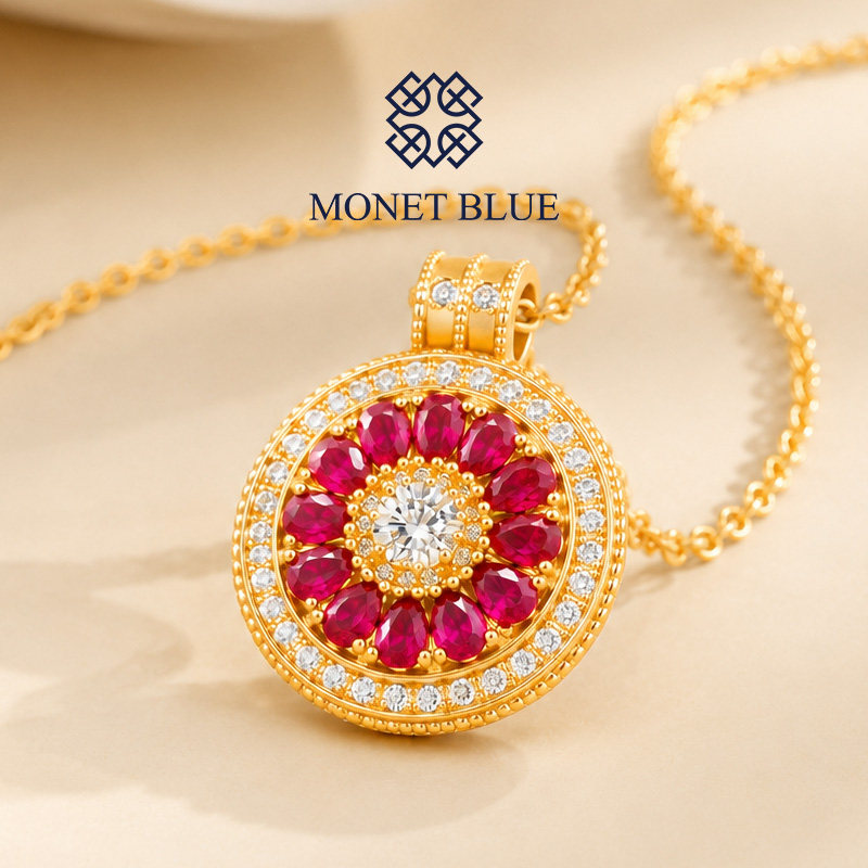 MonetBlue新艺术花瓣项链S925银