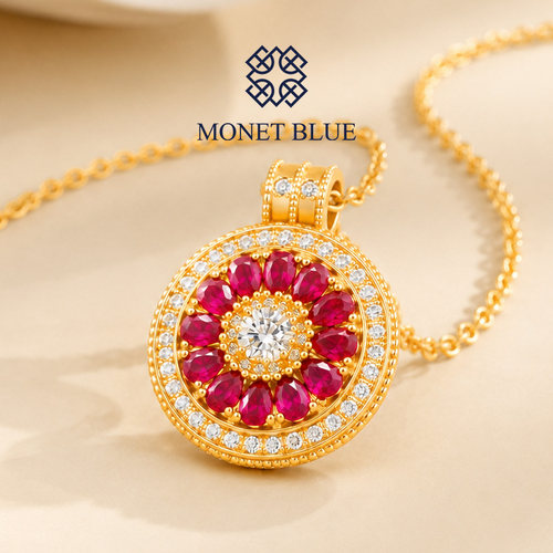 MonetBlue新艺术花瓣项链S925银
