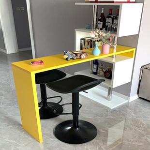 家用吧台桌置物架阳台靠墙窄桌客厅简约长条桌奶茶店酒吧高脚桌椅