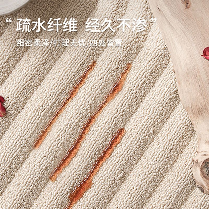 圣瓦伦丁奶油风地毯客厅抗菌防水茶几毯家用卧室牀边毯免洗不掉毛