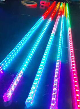 户外12V流星灯灯带 TM1812LED灯带IP67防水双面发光全彩led硬灯条