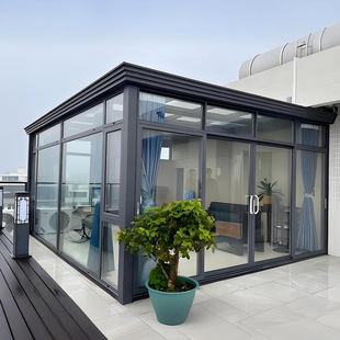 别墅自建房阳光房顶楼铝合金玻璃房断桥铝封阳台封窗花园花房凉亭