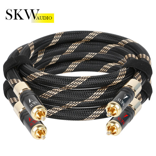 SKW 发烧级双莲花头音频线2rca二对二cd功放音响连接线红白信号线