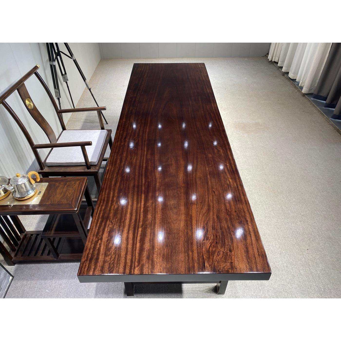 尺寸：283*90*7 乌金木实木大板原木茶桌餐桌老板桌会议桌办公桌