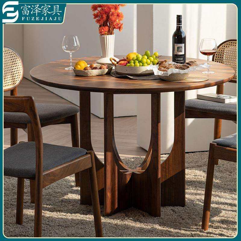 北欧现代简约民宿样板间家用小户型创意实木卯榫餐桌圆形餐台椅,鲜花速递/花卉仿真/绿植园艺,割草机/草坪机,淘宝优惠券,粉丝福利购,淘宝优惠卷