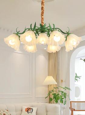 北欧吊灯法式田园客厅卧室餐厅灯创意奶油风奶茶店服装店铃兰花灯
