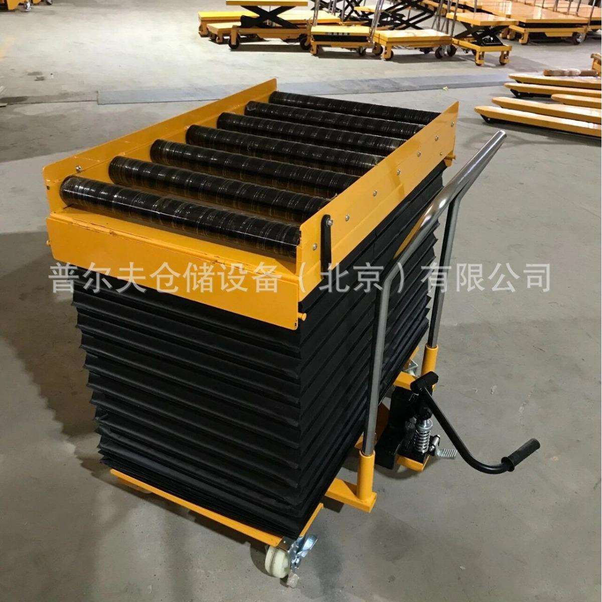 非标可定手动电动剪叉液压升降平台车滚筒滚珠辊筒挡边转盘升降机