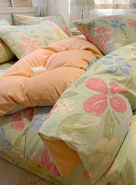 纯棉被套单件100全棉单人被罩150x200x230被单180x220cm四件套轻