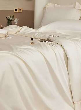 高端匹马棉全棉四件套纯色埋线被套纯棉床上用品白灰粉蓝紫色1.8