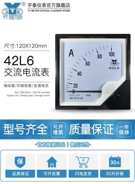 42l6交流电流表50/ 100/ 200A 300A 4KA指针ac 120*120mm安装