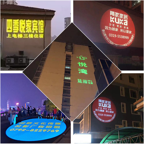 户外工程防水带遥控旋转广告投影灯创意logo动态图案成像光影灯