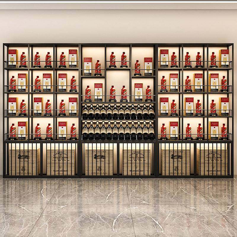 轻奢新中式酒庄酒柜红酒电视柜白酒展示柜立柜落地置物架葡萄酒