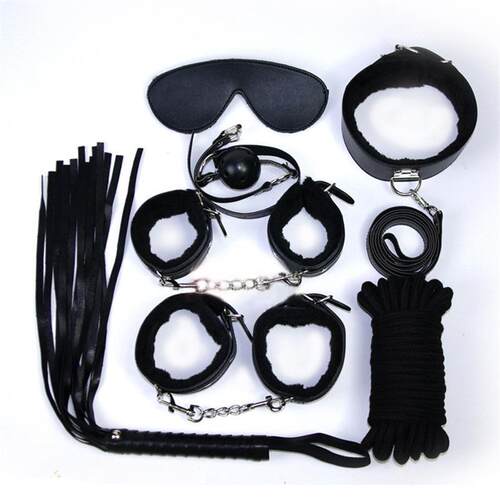 7pcs/set sex Bondage Handcuff Whip Strap String Blindfold