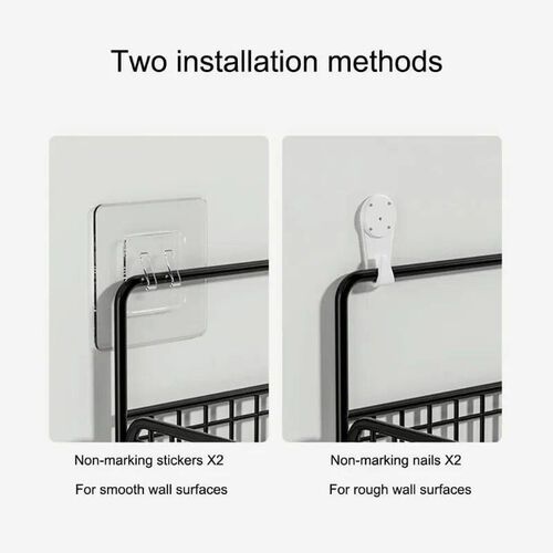 Kitchen Wall Mount Storage Rack Non Perforated Wall Mounted