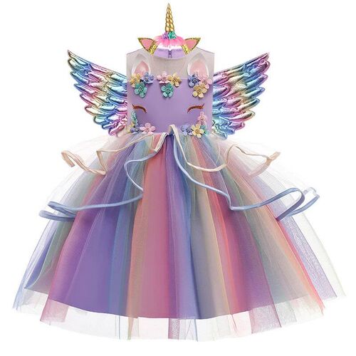 Baby Girls Unicorn Tutu Dress Pastel Rainbow Princess Girls