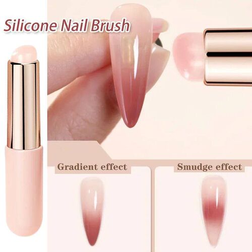 Nail Art Silicone Brush Reusable Universal Mirror Powder Pig