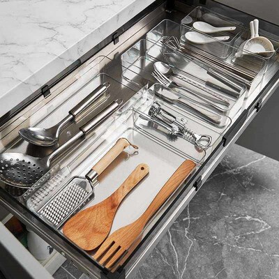 Drawer Storage Box Partition Kitchen Tableware Storage Bowl