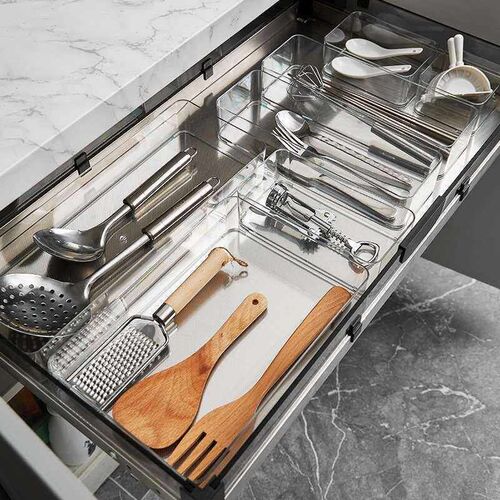 Drawer Storage Box Partition Kitchen Tableware Storage Bowl
