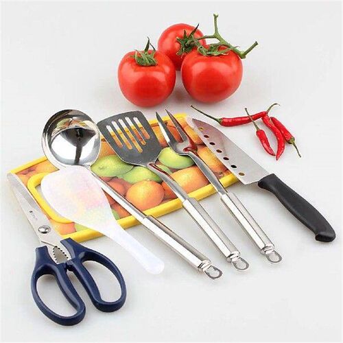 7pcs Camping Kitchen Utensil Set with Carrying Bag BBQ