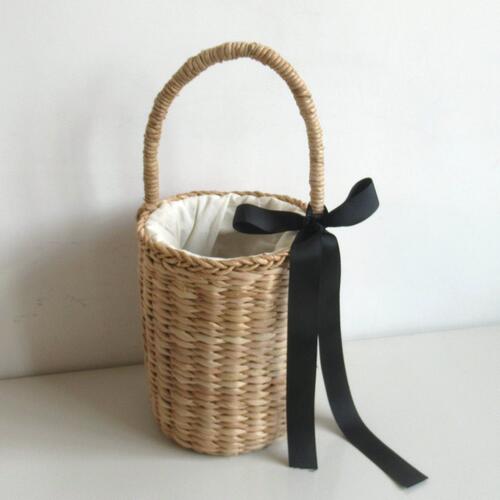 Corn fur bag small round barrel woven bag leisure vaCation