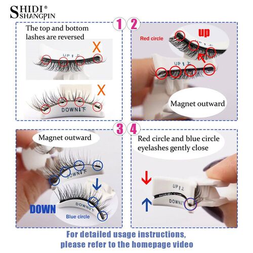 Hot 1 Par Magnetc Eyelashes Handmade Fluffy Faux Mnk Lashes