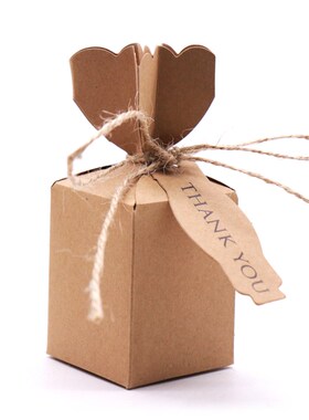 50pcs Candy bags Vintage Retro Kraft Paper Box Wedding Gift