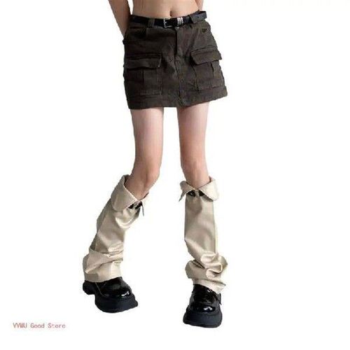 Leather Long Leg Warmers Knee High Boot Stockings Winter