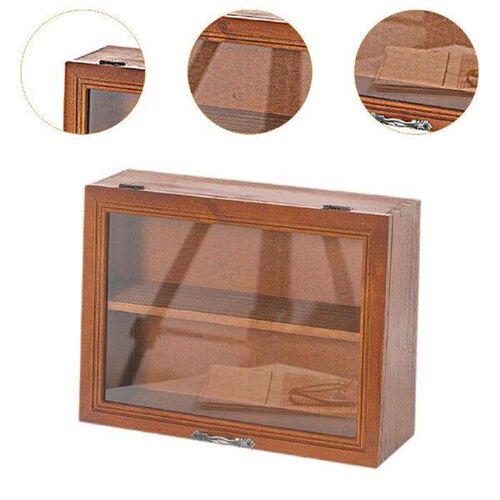 Wood Display Cabinet Desktop Display Rack Shelf Tidy Rack