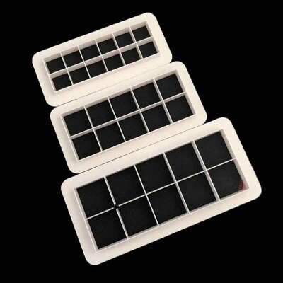 3PCS Square Geometric Cutters Fondant Cookie Geometry Cake F