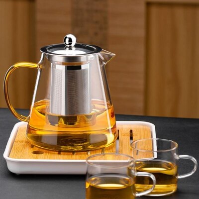 Glass teapot small filter simple tea set office tea pot 7