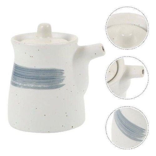Japanese Ceramic Condiment Pot Soy Vinegar Dispenser Multi