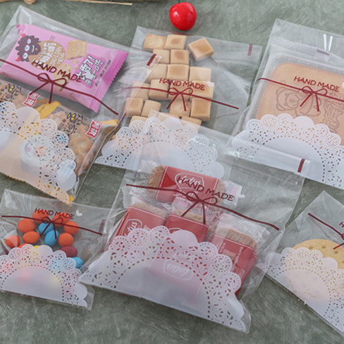 100Pcs/lot 7x7cm 10x10cm Cute Lace Bow Print Self-adhesive G