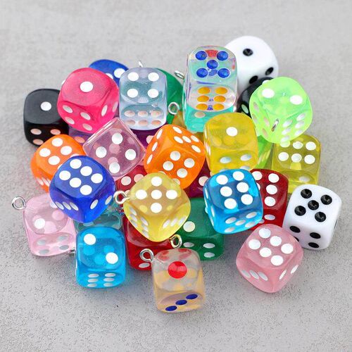 6pcsSet 16mm Square Dice Gaming Dices Playing Single Side N1