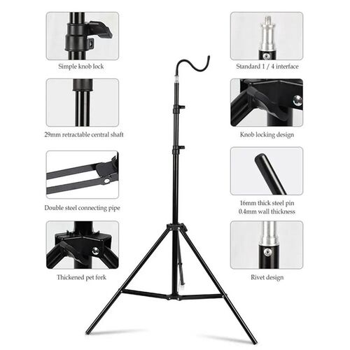 2m Light Stand Folding Telescoping Tripod Adjustable Lightwe