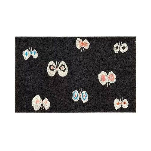Lovely PVC Butterfly Welcome Doormat Cuttable Black House