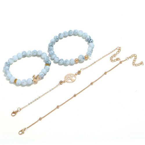 -New Fashion Map Turtle tee of Life Bead Brlet Brlet Set 5 P