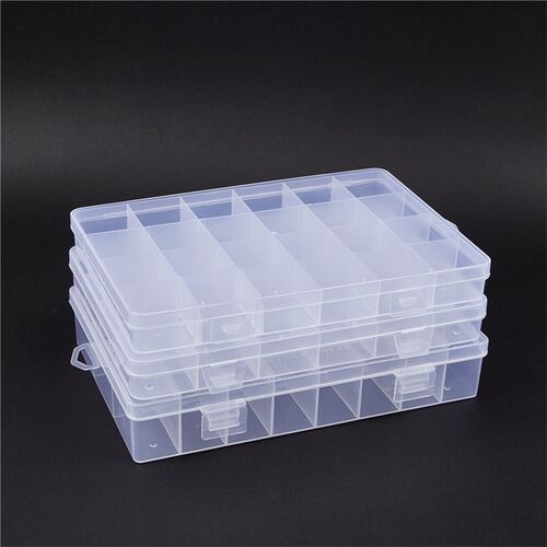24 Grids Practical  Compartment PP Plastic Storage Box Round