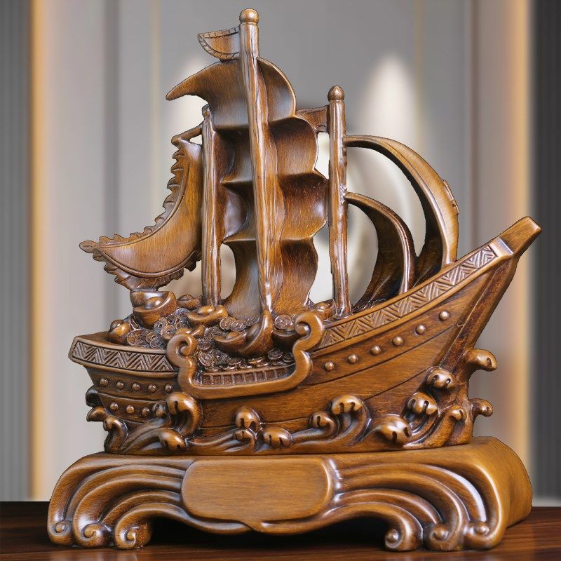 一帆风顺帆船摆件开业乔迁礼品办公室桌电视酒柜家居客厅招财装饰,家居饰品,桌面摆件,淘宝优惠券,粉丝福利购,淘宝优惠卷