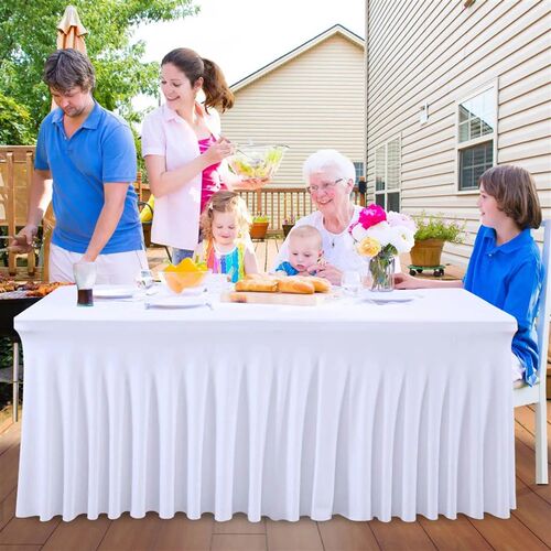 Elastic Skirt Table ver Knitted  Black/White/Pink Spandex Ta