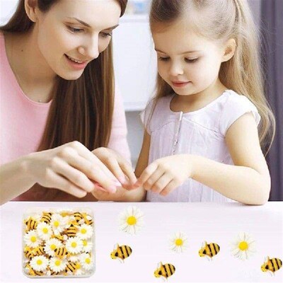 50Pcs Daisies Bees Decors Craft Embellishments for DIY