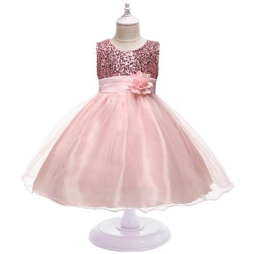 Girl Clothing Flower Sequins Dress For Christmas Halloween B