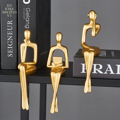 nordic office desk accessories Thinker figure Statue Luxury
