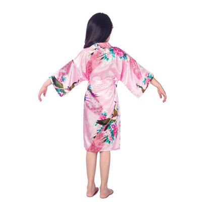 Wholesale Childs Satin Kimono Robes for Girls Kids Floral S