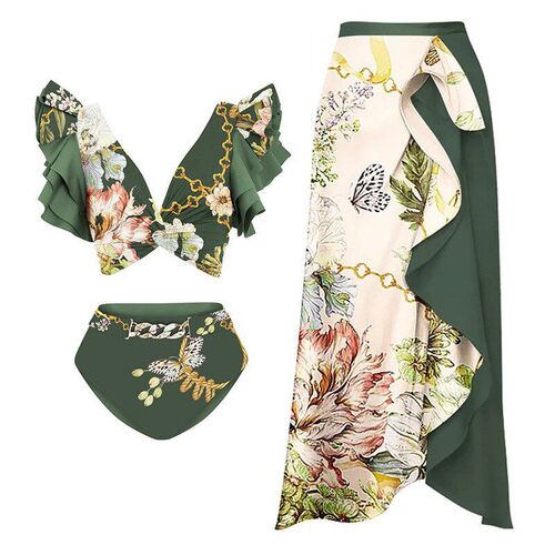 Printed Onepiece Swimsuits for Women 2025 Butterfly Straps B