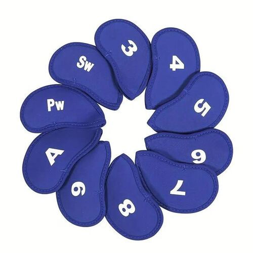 10pcs Golf Head Cover Club Iron Putter Head Protector Set