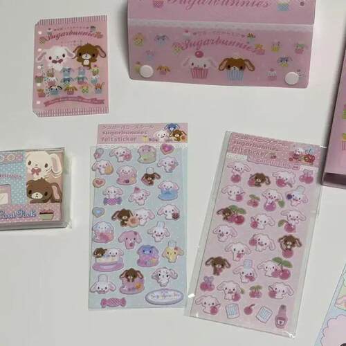 Sugarbunnies Cartoon Cherry Tea Party Felt Stickers Strawber