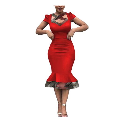 African Women Wedding Clothing Fashion Lady Elegant Wax Prin