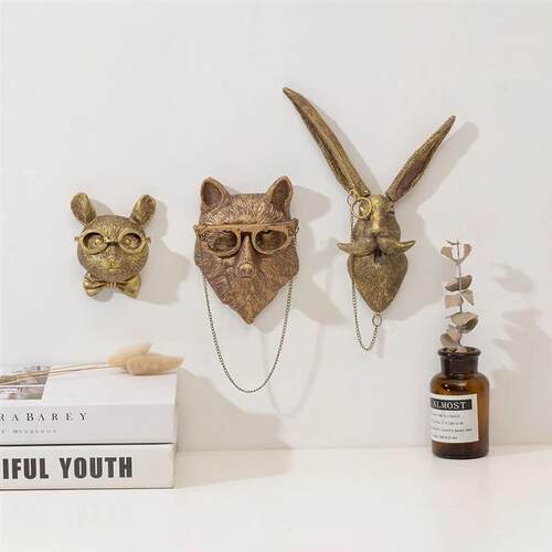 Decor Wall Art Decor Deer Head Wall Hanging Home Decor Bronz