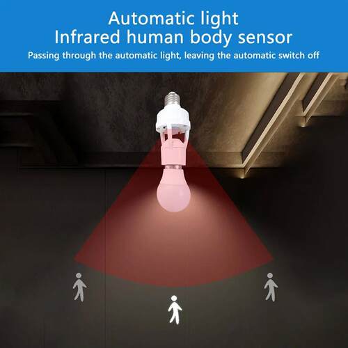Motion Sensor Led Lamp Base E27 Socket Converter AC100-240V